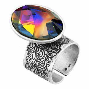 silver ring with flower ornaments