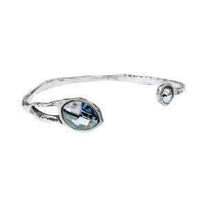 silver stiff bracelet handmade spiritual