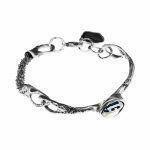 silver stiff bracelet with crystal