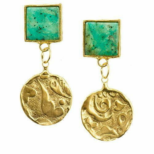 handmade earrings with cuprite