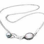 handmade necklace with quartz and pearl