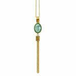 handmade necklace with mint green crystal