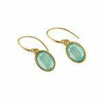 silver earrings with mint green crystal
