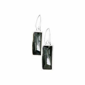 unique earrings with grey crystal