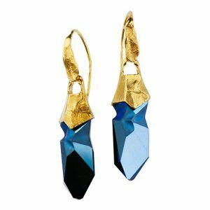 unique earrings with blue crystals
