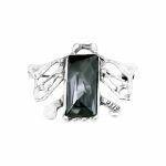 handmade silver brooch with crystal