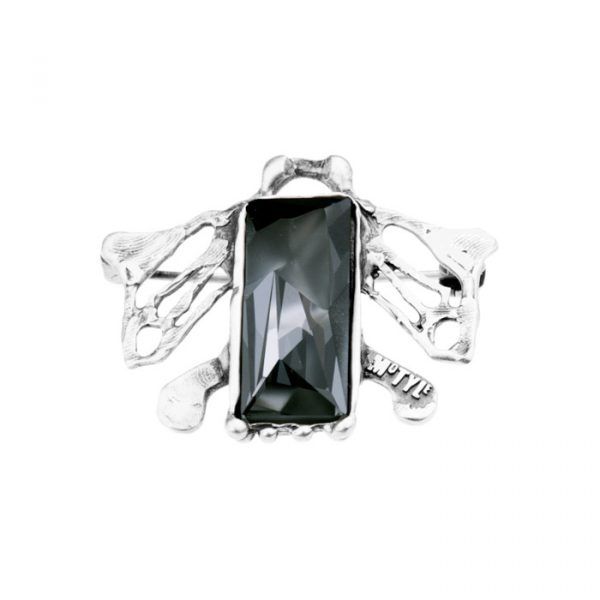 handmade silver brooch with crystal
