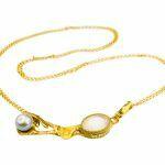 handmade necklace with quartz and pearl