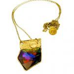 handmade necklace with multicolour crystal