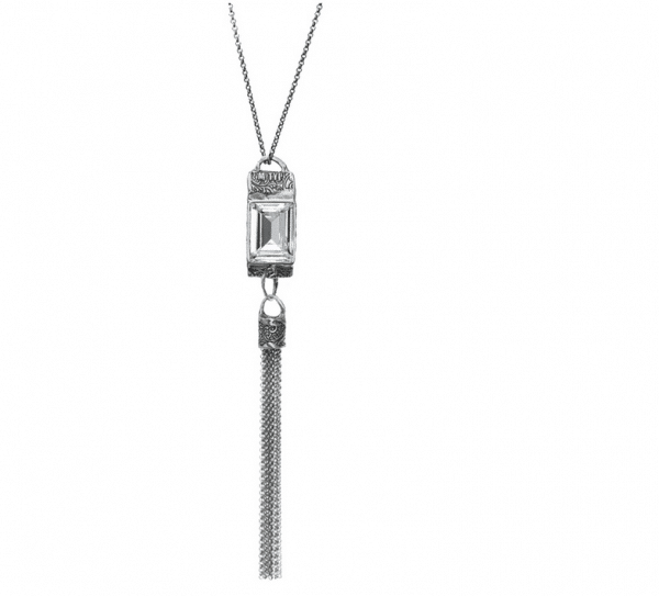 art deco silver necklace