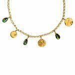handmade silver necklace with scarab crystal