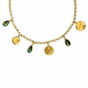 handmade silver necklace with scarab crystal