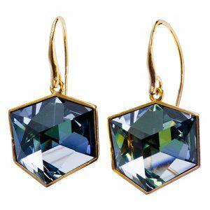 artistic earrings with shimmering crystals