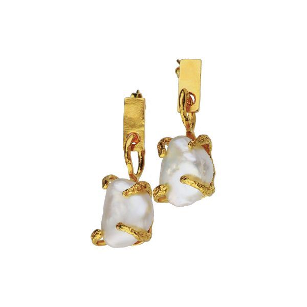 silver handmade earrings with pearls