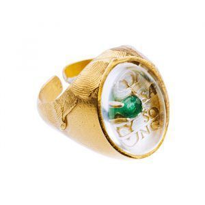 buddhism handmade ring with natural stones