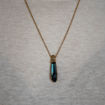 silver artistic necklace with crystal