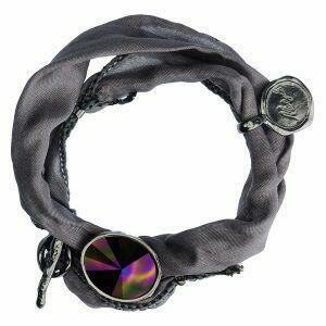 silk bracelet with crystal