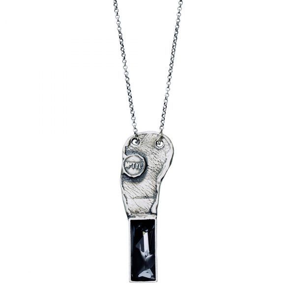 unique necklace with silver form
