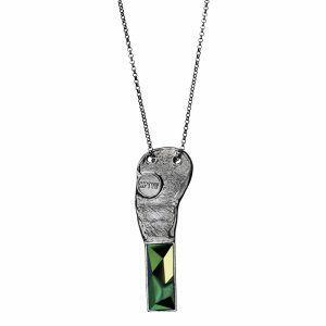 unique silver necklace with silver form