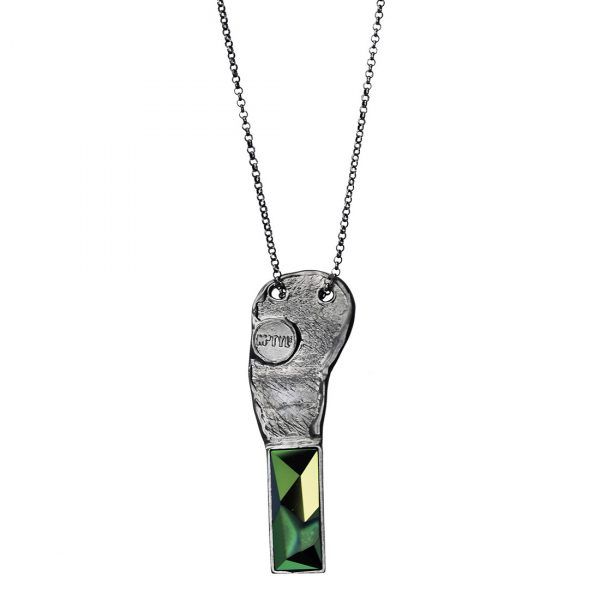 unique silver necklace with silver form
