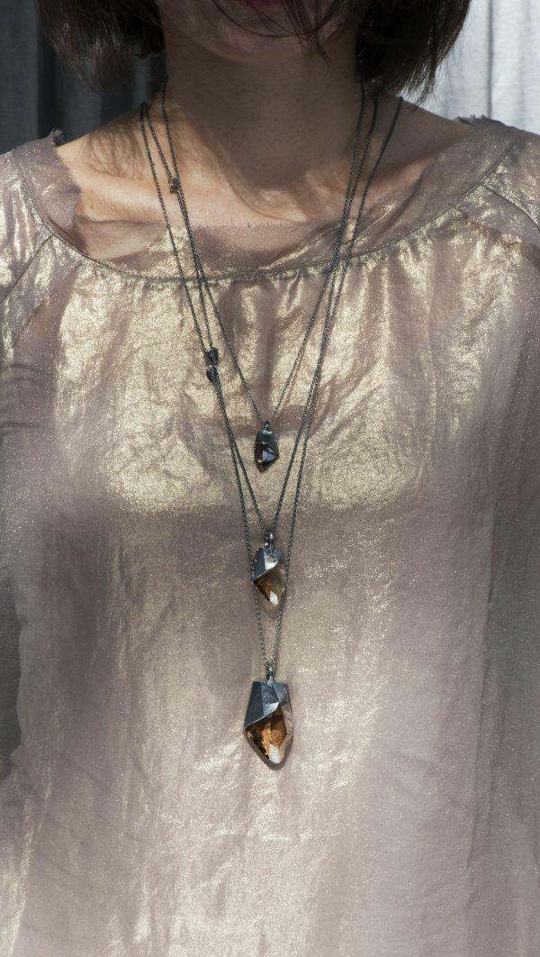 handmade necklace with crystal