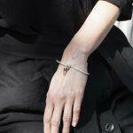 vintage silver bracelet on hand