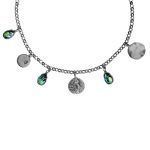 handmade silver necklace with scarab crystal