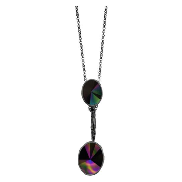 spiritual necklace with dark crystal