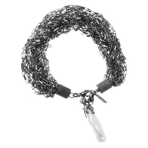 Unique silver bracelet with pearl