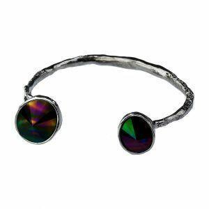 unique handmade bracelet with two crystals