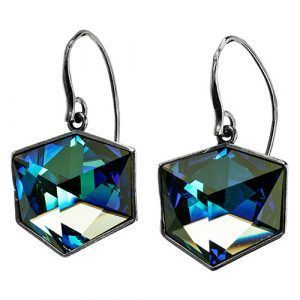 handmade earrings with shimmering crystals