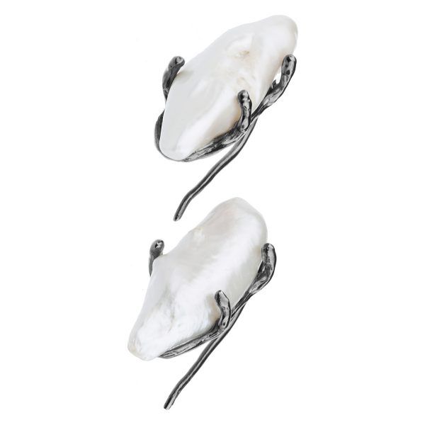 unique earrings with cultured pearl