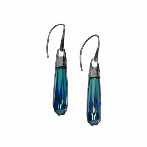 earrings with blue crystals