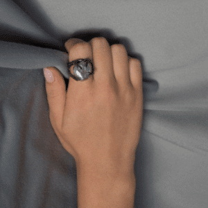 artistic handmade ring with pearl