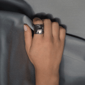 artistic ring with irregular structure