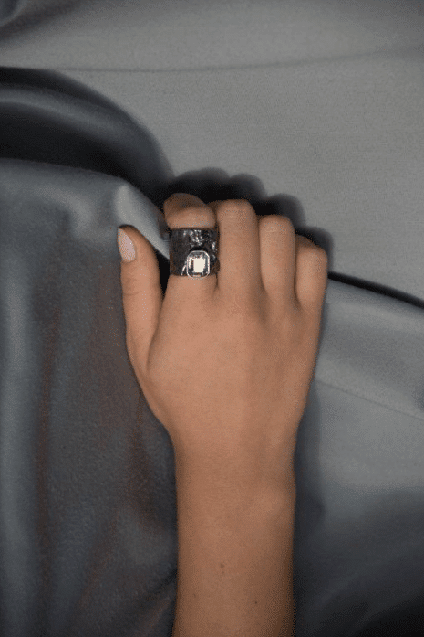 artistic ring with irregular structure