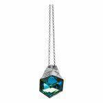 silver necklace with shimmering crystal