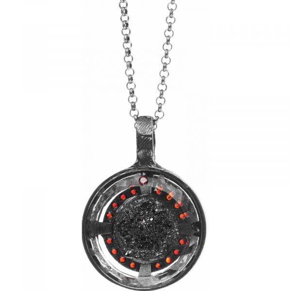 silver necklace inspired by cosmic energy