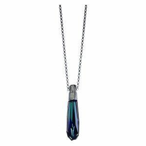 handmade necklace with blue crystal