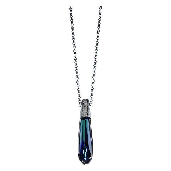 handmade necklace with blue crystal