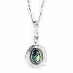 silver necklace with scarab