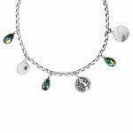 handmade silver necklace with scarab crystal
