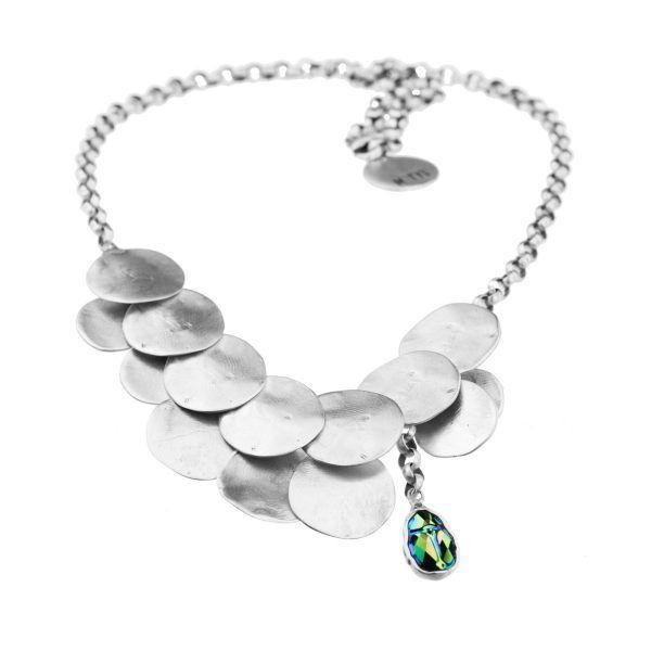 egyptian necklace with plates and crystal