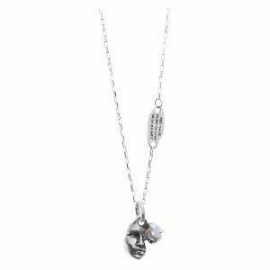 Silver necklace with natural pearl