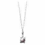 Silver necklace with natural pearl