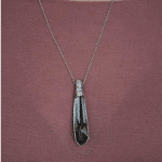 artistic silver necklace inspired with big crystal