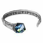 unique silver bracelet with shimmering crystal