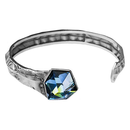 unique silver bracelet with shimmering crystal