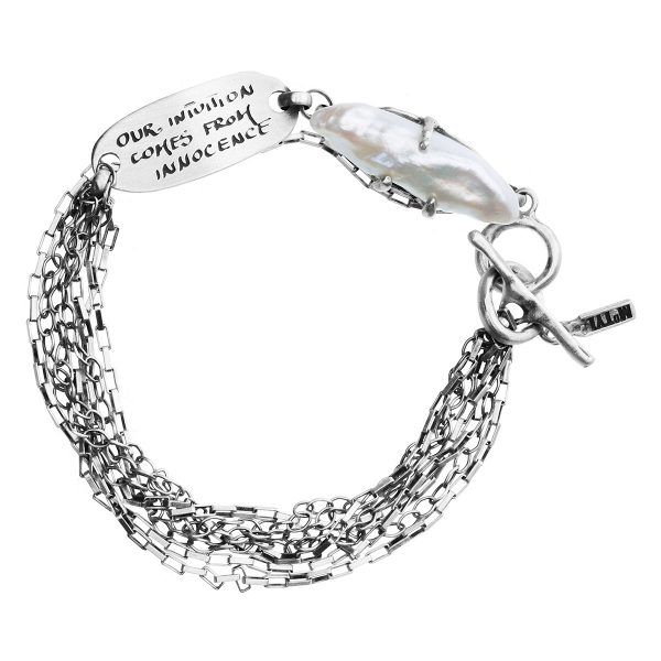handmade unique silver bracelet with pearl