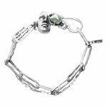 Artistic silver bracelet with natural pearl